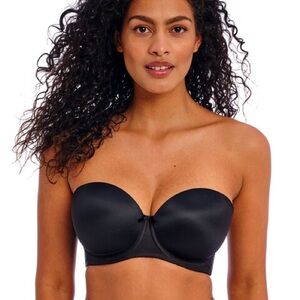 Freya Deco Moulded Strapless Bra - Black - 30G